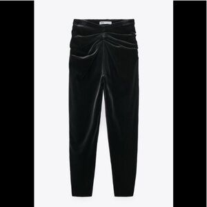 NWT - Zara Black Limited Edition High-rise Velvet Pants - M